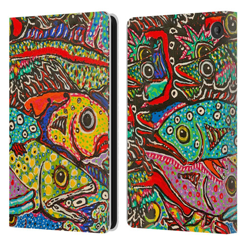 Mad Dog Art Gallery Assorted Designs Many Mad Fish Leather Book Wallet Case Cover For Amazon Fire 7 2022