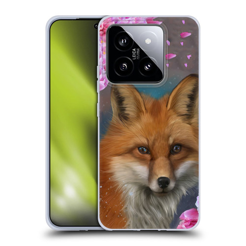 Ash Evans Animals Fox Peonies Soft Gel Case for Xiaomi 14