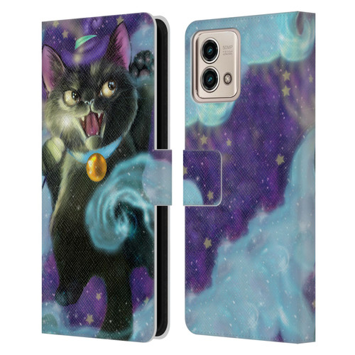 Ash Evans Black Cats Poof! Leather Book Wallet Case Cover For Motorola Moto G Stylus 5G 2023