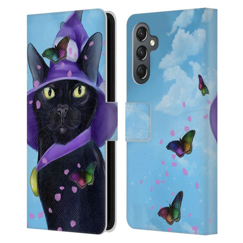 Ash Evans Black Cats Butterfly Sky Leather Book Wallet Case Cover For Samsung Galaxy A25 5G