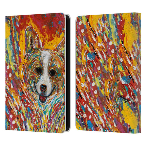 Mad Dog Art Gallery Dog 5 Corgi Leather Book Wallet Case Cover For Amazon Kindle Paperwhite 5 (2021)