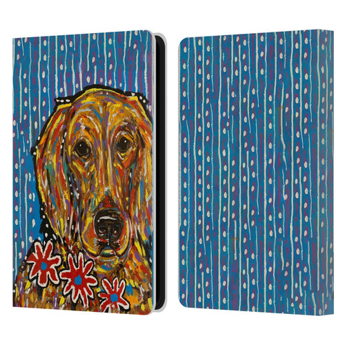 Mad Dog Art Gallery Dog 5 Golden Retriever Leather Book Wallet Case Cover For Amazon Kindle Paperwhite 5 (2021)