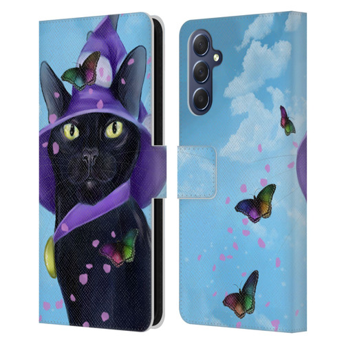 Ash Evans Black Cats Butterfly Sky Leather Book Wallet Case Cover For Samsung Galaxy M54 5G