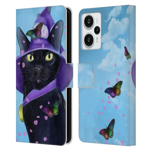 Ash Evans Black Cats Butterfly Sky Leather Book Wallet Case Cover For Xiaomi Redmi Note 12T
