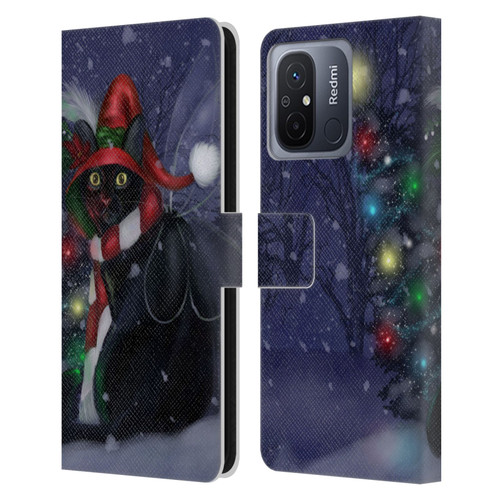 Ash Evans Black Cats Yuletide Cheer Leather Book Wallet Case Cover For Xiaomi Redmi 12C