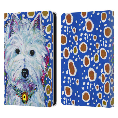 Mad Dog Art Gallery Dogs Westie Leather Book Wallet Case Cover For Amazon Kindle 11th Gen 6in 2022