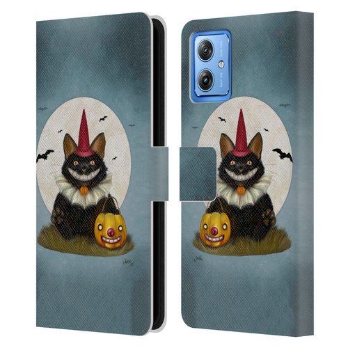 Ash Evans Black Cats 2 Party Cat Leather Book Wallet Case Cover For Motorola Moto G54 5G