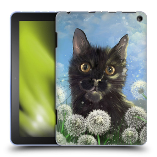 Ash Evans Black Cats 2 Dandelions Soft Gel Case for Amazon Fire HD 8/Fire HD 8 Plus 2020