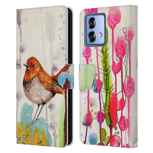 Sylvie Demers Birds 3 Sienna Leather Book Wallet Case Cover For Motorola Moto G84 5G