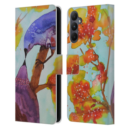 Sylvie Demers Birds 3 Kissing Leather Book Wallet Case Cover For Samsung Galaxy A05s