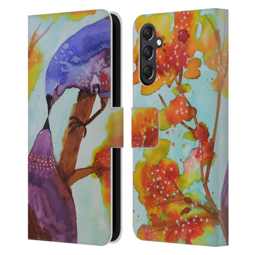 Sylvie Demers Birds 3 Kissing Leather Book Wallet Case Cover For Samsung Galaxy A24 4G / M34 5G