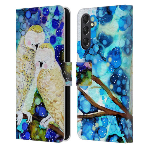 Sylvie Demers Birds 3 Owls Leather Book Wallet Case Cover For Samsung Galaxy A24 4G / M34 5G