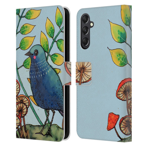 Sylvie Demers Birds 3 Teary Blue Leather Book Wallet Case Cover For Samsung Galaxy A24 4G / M34 5G