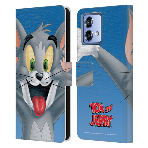 Tom and Jerry Full Face Tom Leather Book Wallet Case Cover For Motorola Moto G84 5G