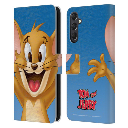 Tom and Jerry Full Face Jerry Leather Book Wallet Case Cover For Samsung Galaxy A24 4G / M34 5G