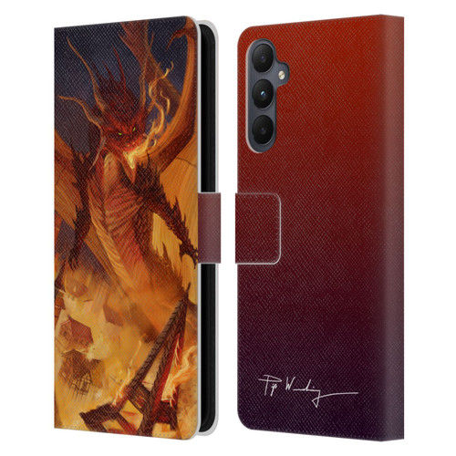 Piya Wannachaiwong Dragons Of Fire Dragonfire Leather Book Wallet Case Cover For Samsung Galaxy A05s