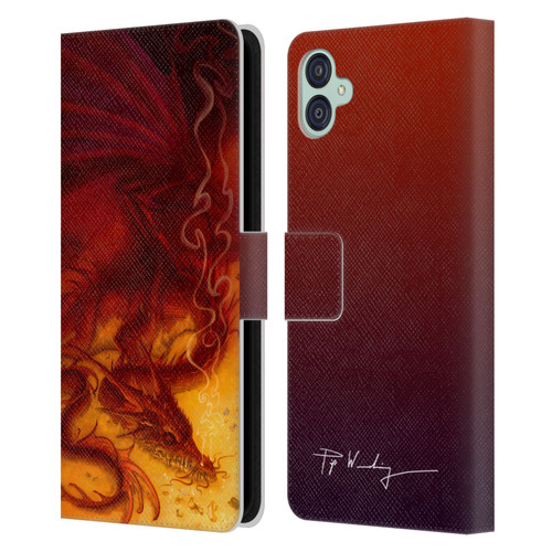 Piya Wannachaiwong Dragons Of Fire Treasure Leather Book Wallet Case Cover For Samsung Galaxy M04 5G / A04e
