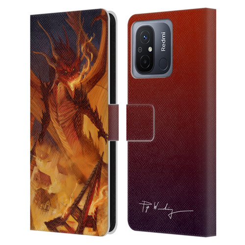 Piya Wannachaiwong Dragons Of Fire Dragonfire Leather Book Wallet Case Cover For Xiaomi Redmi 12C