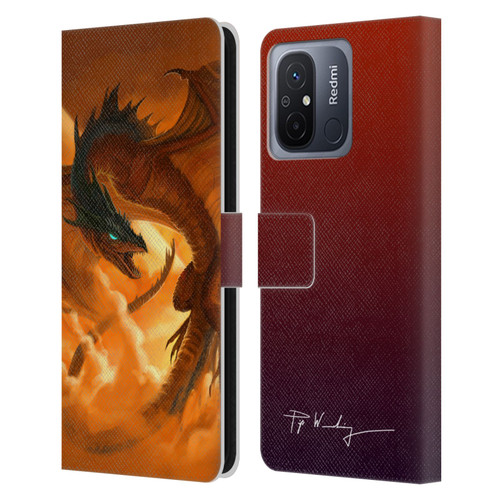 Piya Wannachaiwong Dragons Of Fire Sunrise Leather Book Wallet Case Cover For Xiaomi Redmi 12C