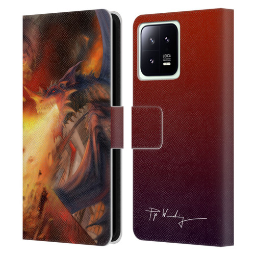 Piya Wannachaiwong Dragons Of Fire Blast Leather Book Wallet Case Cover For Xiaomi 13 5G