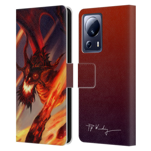 Piya Wannachaiwong Dragons Of Fire Soar Leather Book Wallet Case Cover For Xiaomi 13 Lite 5G
