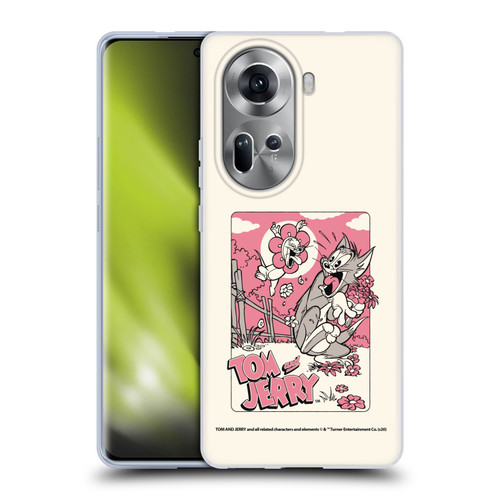 Tom and Jerry Illustration Scary Flower Soft Gel Case for OPPO Reno11