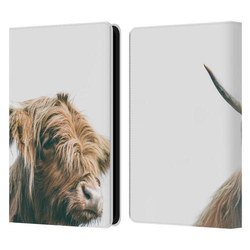 Patrik Lovrin Animal Portraits Majestic Highland Cow Leather Book Wallet Case Cover For Amazon Kindle Paperwhite 5 (2021)