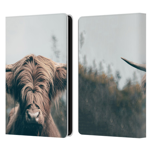 Patrik Lovrin Animal Portraits Highland Cow Leather Book Wallet Case Cover For Amazon Kindle Paperwhite 5 (2021)