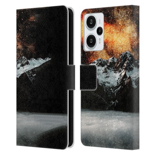 Patrik Lovrin Dreams Vs Reality Burning Galaxy Above Mountains Leather Book Wallet Case Cover For Xiaomi Redmi Note 12T