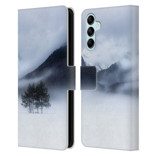 Patrik Lovrin Magical Foggy Landscape Fog, Mountains And A Tree Leather Book Wallet Case Cover For Samsung Galaxy M14 5G