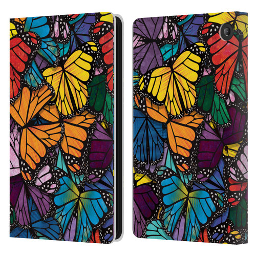 Suzan Lind Butterflies Monarch Leather Book Wallet Case Cover For Amazon Fire 7 2022