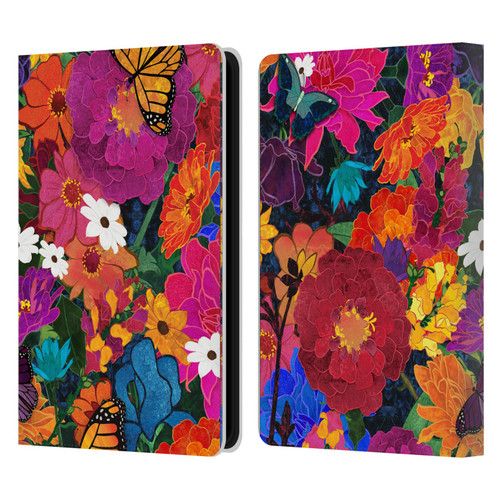 Suzan Lind Butterflies Flower Collage Leather Book Wallet Case Cover For Amazon Kindle Paperwhite 5 (2021)