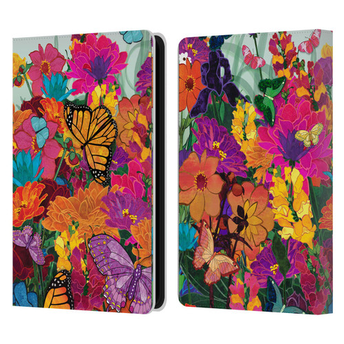 Suzan Lind Butterflies Garden Leather Book Wallet Case Cover For Amazon Kindle Paperwhite 5 (2021)