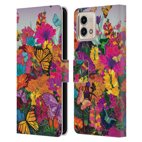 Suzan Lind Butterflies Garden Leather Book Wallet Case Cover For Motorola Moto G Stylus 5G 2023