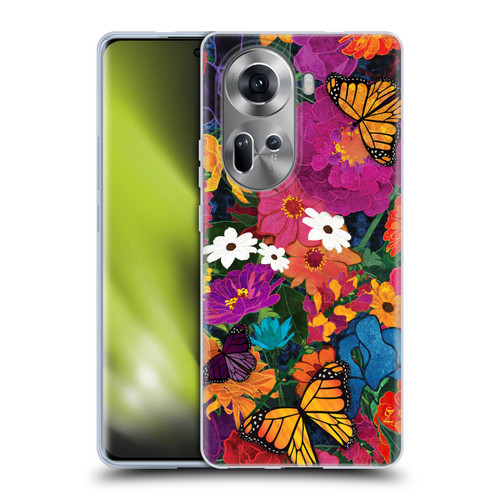 Suzan Lind Butterflies Flower Collage Soft Gel Case for OPPO Reno11