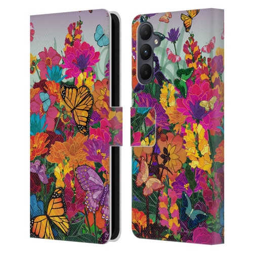 Suzan Lind Butterflies Garden Leather Book Wallet Case Cover For Samsung Galaxy A05s