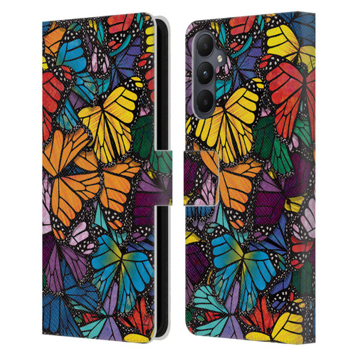 Suzan Lind Butterflies Monarch Leather Book Wallet Case Cover For Samsung Galaxy A05s