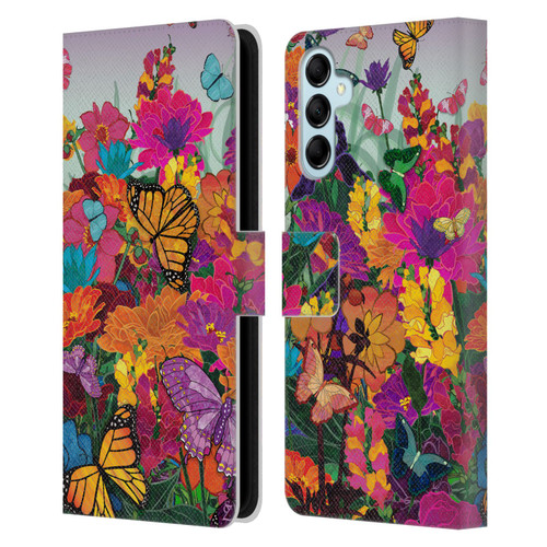 Suzan Lind Butterflies Garden Leather Book Wallet Case Cover For Samsung Galaxy M14 5G