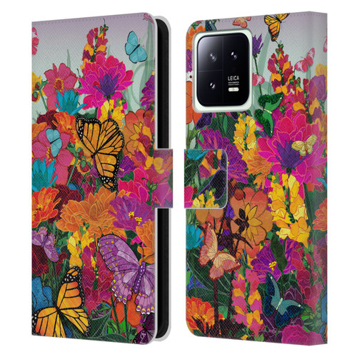 Suzan Lind Butterflies Garden Leather Book Wallet Case Cover For Xiaomi 13 5G