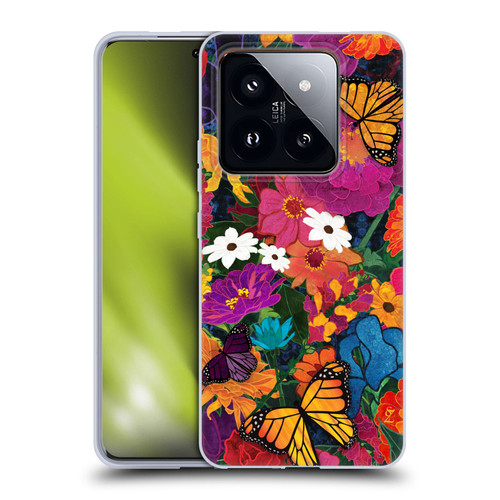 Suzan Lind Butterflies Flower Collage Soft Gel Case for Xiaomi 14 Pro