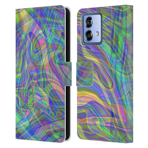 Suzan Lind Colours & Patterns Iridescent Abstract Leather Book Wallet Case Cover For Motorola Moto G84 5G