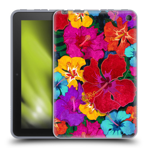 Suzan Lind Colours & Patterns Tropical Hibiscus Soft Gel Case for Amazon Fire 7 2022