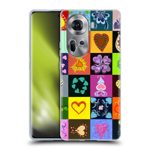 Suzan Lind Colours & Patterns Heart Quilt Soft Gel Case for OPPO Reno11