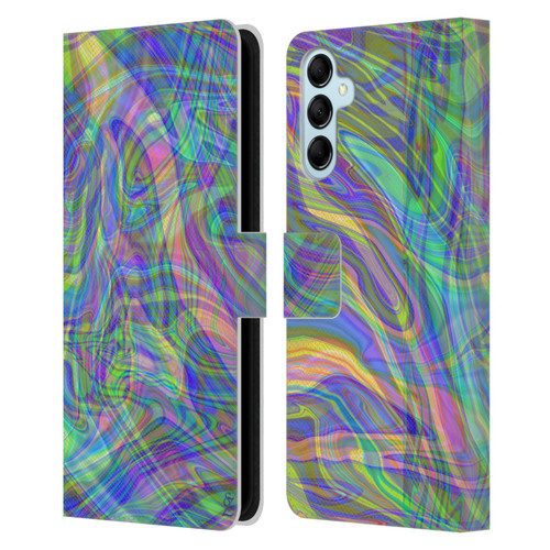 Suzan Lind Colours & Patterns Iridescent Abstract Leather Book Wallet Case Cover For Samsung Galaxy M14 5G