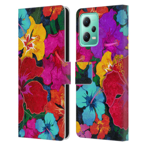 Suzan Lind Colours & Patterns Tropical Hibiscus Leather Book Wallet Case Cover For Xiaomi Redmi Note 12 5G