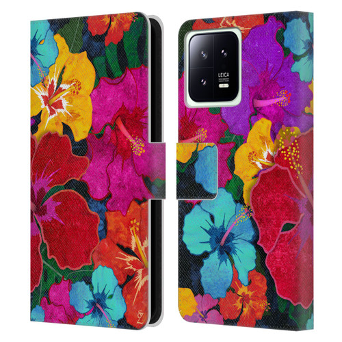 Suzan Lind Colours & Patterns Tropical Hibiscus Leather Book Wallet Case Cover For Xiaomi 13 5G