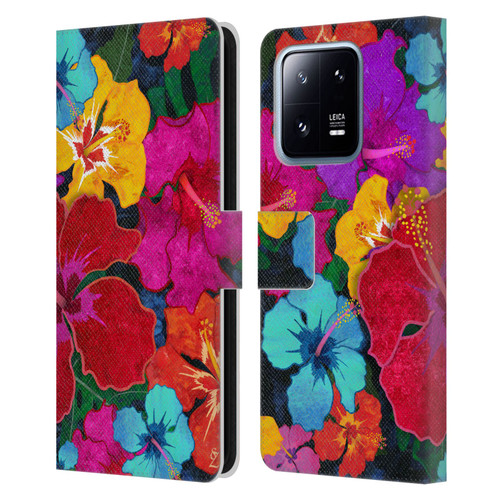 Suzan Lind Colours & Patterns Tropical Hibiscus Leather Book Wallet Case Cover For Xiaomi 13 Pro 5G