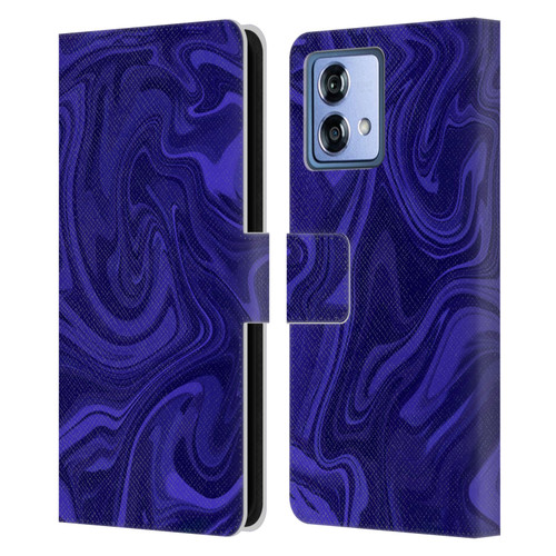 Suzan Lind Marble Indigo Leather Book Wallet Case Cover For Motorola Moto G84 5G