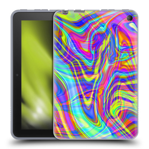 Suzan Lind Marble Illusion Rainbow Soft Gel Case for Amazon Fire 7 2022