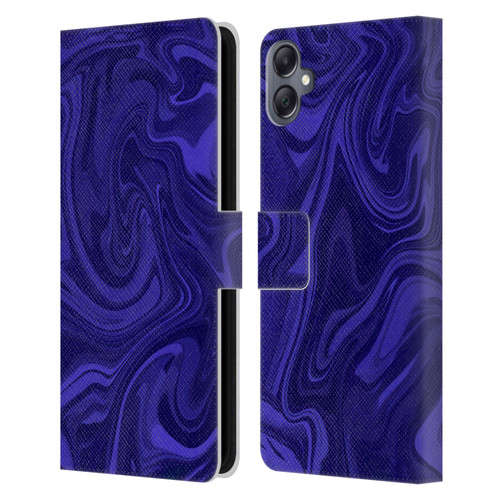 Suzan Lind Marble Indigo Leather Book Wallet Case Cover For Samsung Galaxy A05